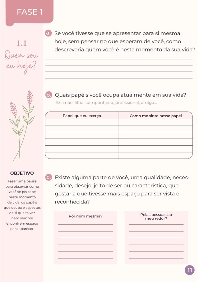 Página do exercício Quem sou eu hoje?, da fase Raízes